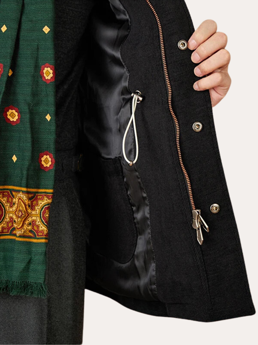 Wool Multi-Pocket Jacket Black - Sophie New York