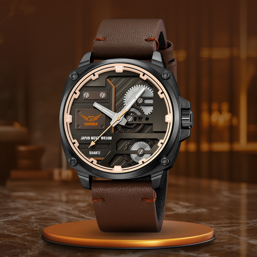 Quartz Leather Men's Watch