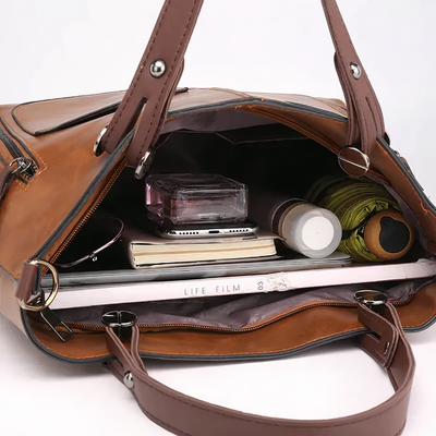 Lina™ - Vintage-inspired leather shoulder bag