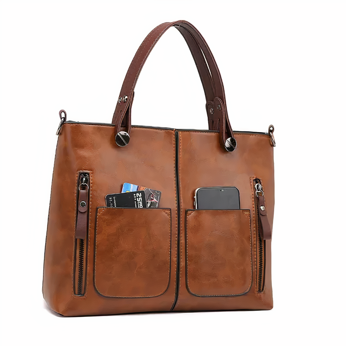 Lina™ - Vintage-inspired leather shoulder bag