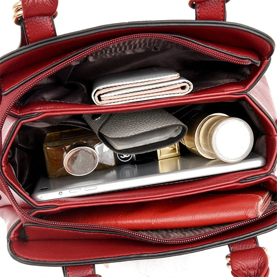 maria™ – burgundy handbag with double handles