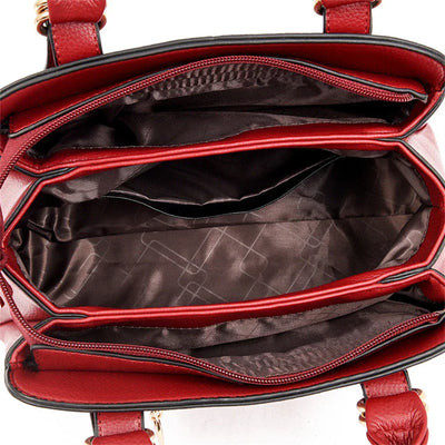 maria™ – burgundy handbag with double handles