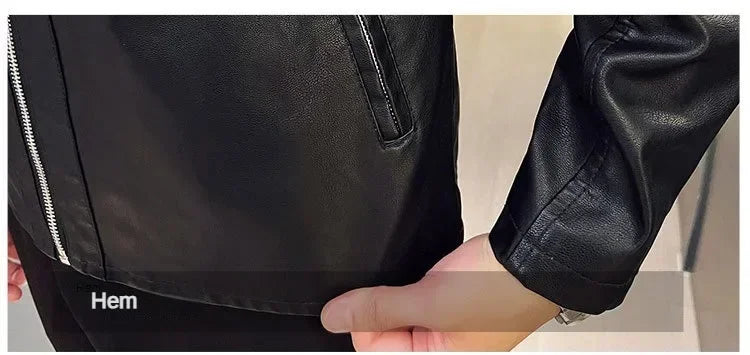 Mads™ Rebel – Black Biker Jacket in Matte Leather Look