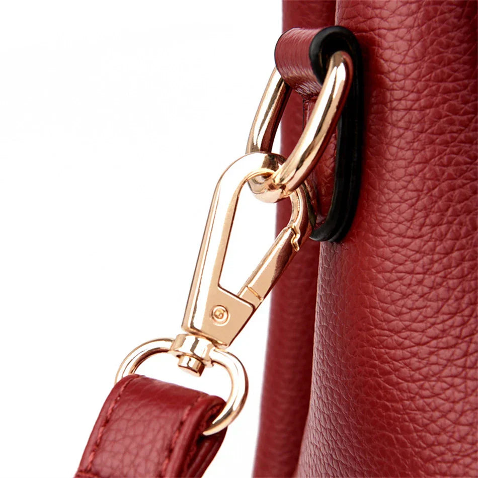 maria™ – burgundy handbag with double handles