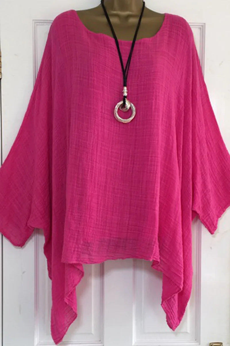 Oversized Bohemian Blouse with Batwing Sleeves | Olsen & Olsen™