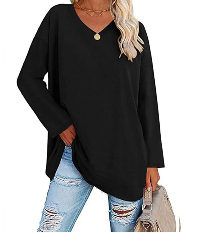Oversized V-Neck Long Sleeve Sweater | Olsen & Olsen™