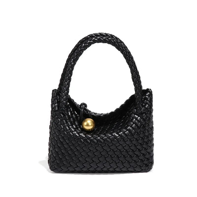 ASTRID™ | ELEGANT WOVEN LEATHER BAG WITH GOLD DETAIL