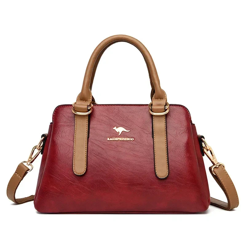 maria™ – burgundy handbag with double handles