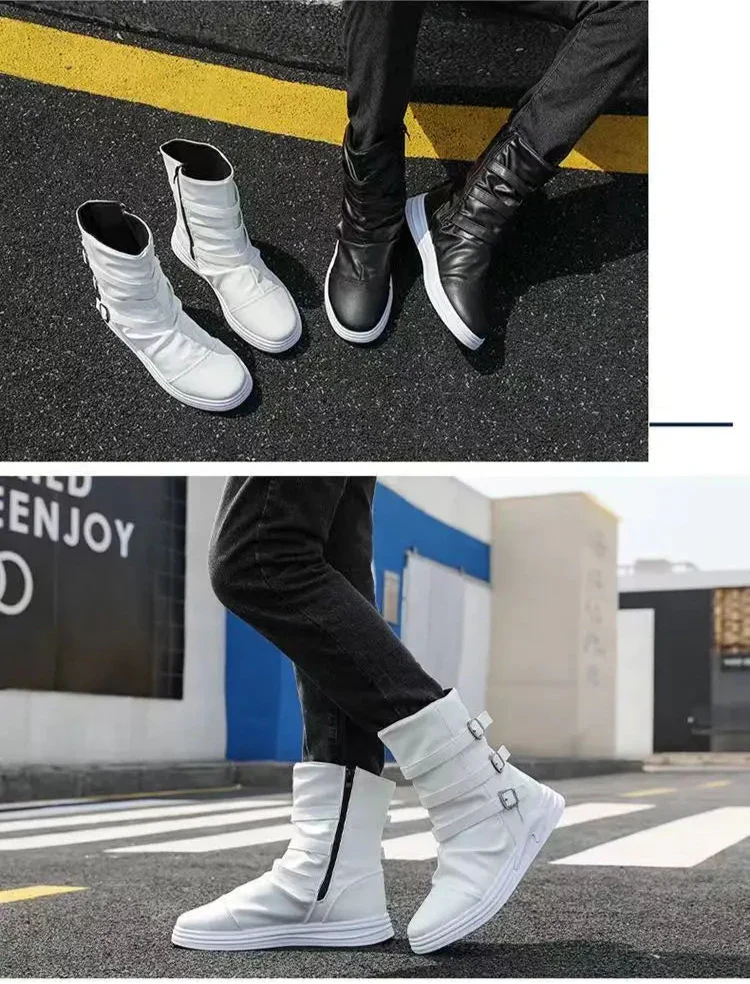 AXEL™ | LEATHER BOOTS WITH ZIPPER AND METAL BUCKLE