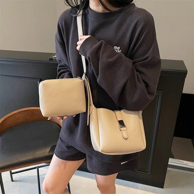 iris™ – modern bucket bag in leather look