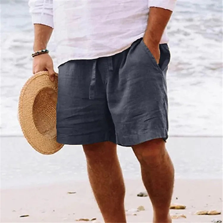 BEACHSIDE Summer Linen Men's Lightweight Fitness Shorts