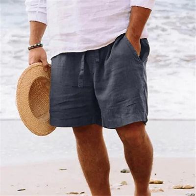 BEACHSIDE Summer Linen Men's Lightweight Fitness Shorts