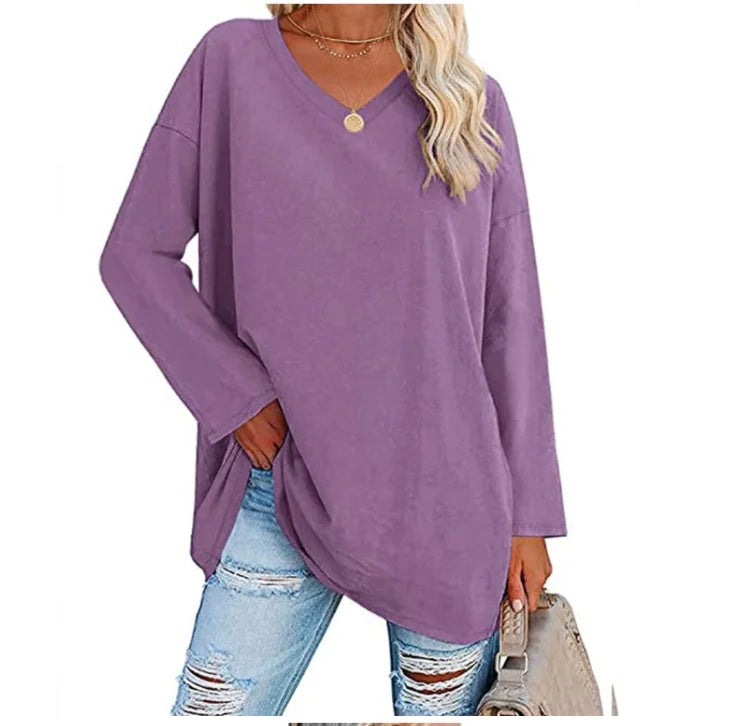 Oversized V-Neck Long Sleeve Sweater | Olsen & Olsen™