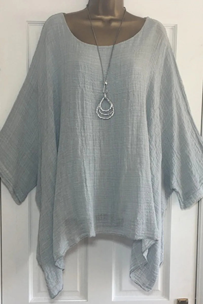 Oversized Bohemian Blouse with Batwing Sleeves | Olsen & Olsen™