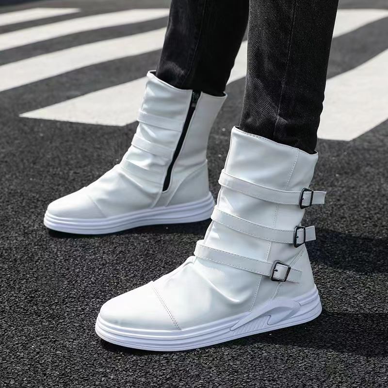 AXEL™ | LEATHER BOOTS WITH ZIPPER AND METAL BUCKLE