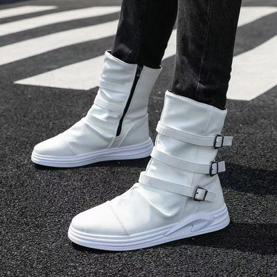 AXEL™ | LEATHER BOOTS WITH ZIPPER AND METAL BUCKLE