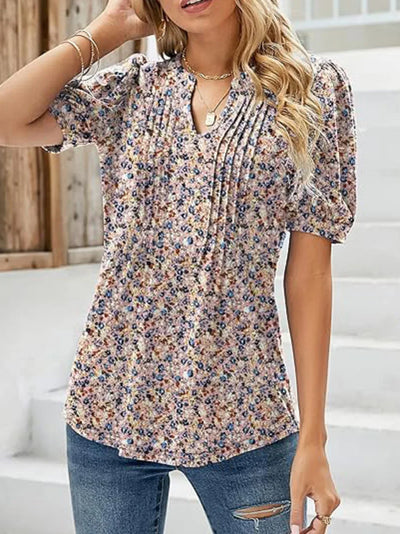 Flower Print Tunic with Puff Sleeves | Olsen & Olsen™