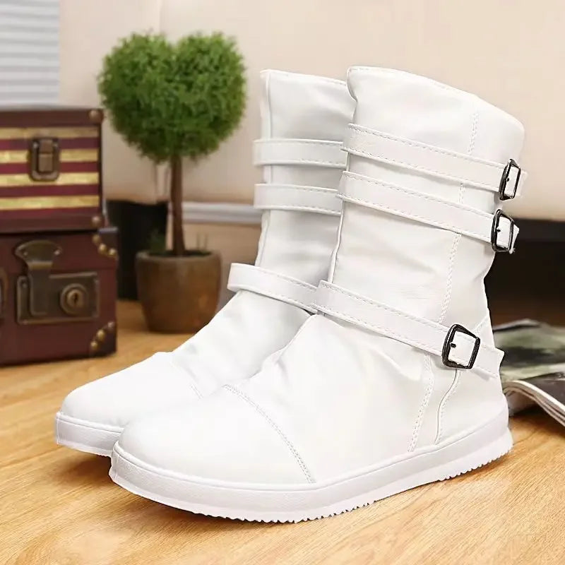 AXEL™ | LEATHER BOOTS WITH ZIPPER AND METAL BUCKLE