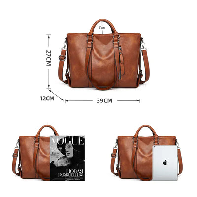 Signe™ | Large Capacity Leather Shoulder Bag