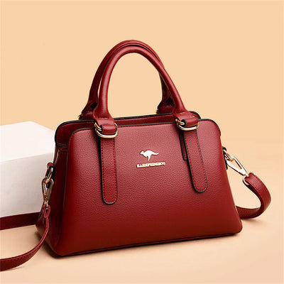 maria™ – burgundy handbag with double handles