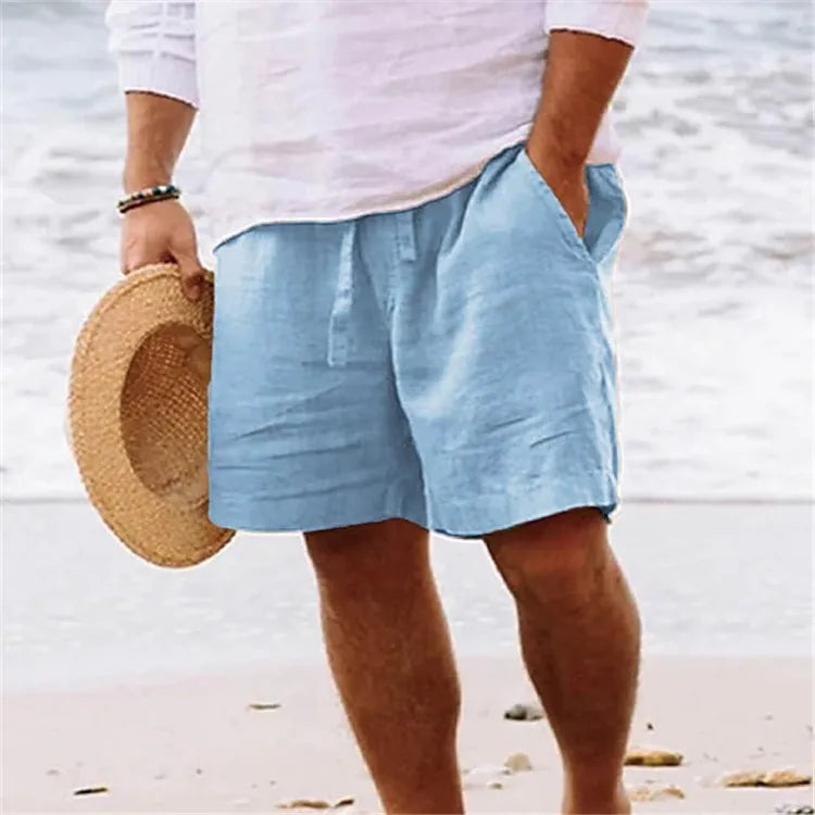 BEACHSIDE Summer Linen Men's Lightweight Fitness Shorts