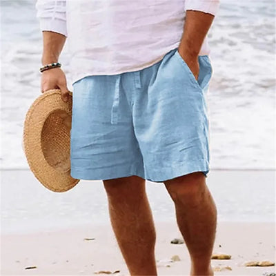 BEACHSIDE Summer Linen Men's Lightweight Fitness Shorts