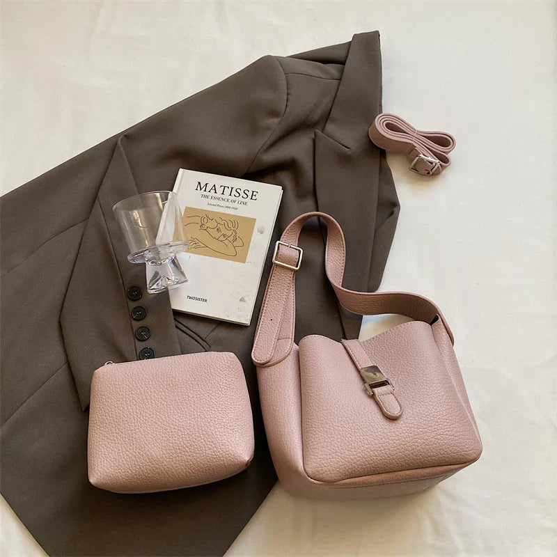 iris™ – modern bucket bag in leather look