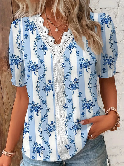Flower Lace V-Neck Blouse | Olsen & Olsen™