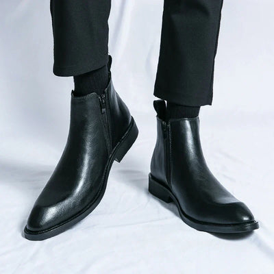 Daniel™ - Leather Chelsea boots with zipper