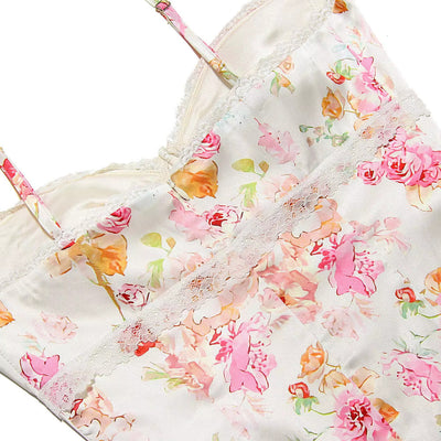 Pink Floral Satin Maxi Dress