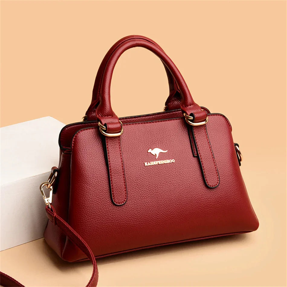 maria™ – burgundy handbag with double handles