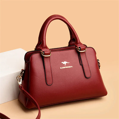 maria™ – burgundy handbag with double handles
