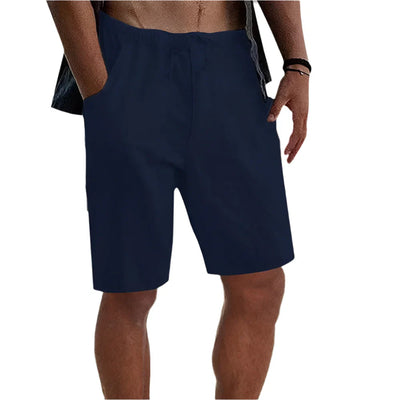 BEACHSIDE DRAWSTRING CASUAL MEN'S COTTON LINEN SHORTS