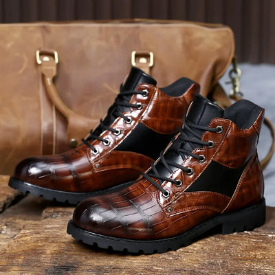 Rendell | Leather Croco Boots