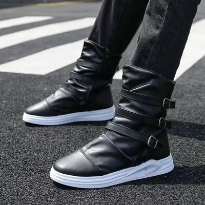 AXEL™ | LEATHER BOOTS WITH ZIPPER AND METAL BUCKLE