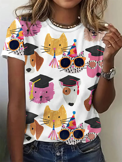 Avrille | Stylish T-shirt with Dog Print