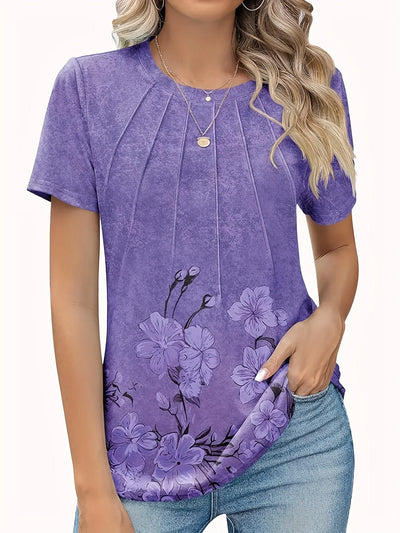 Flower Print Tunic with Puff Sleeves | Olsen & Olsen™