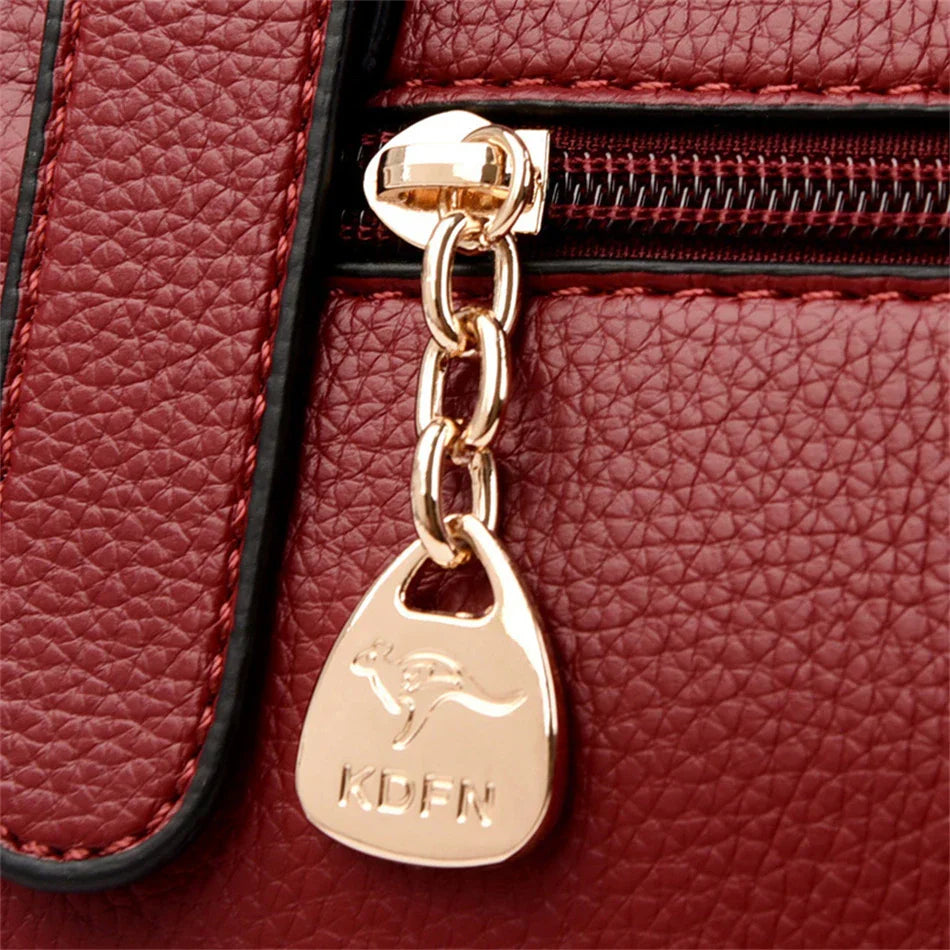 maria™ – burgundy handbag with double handles