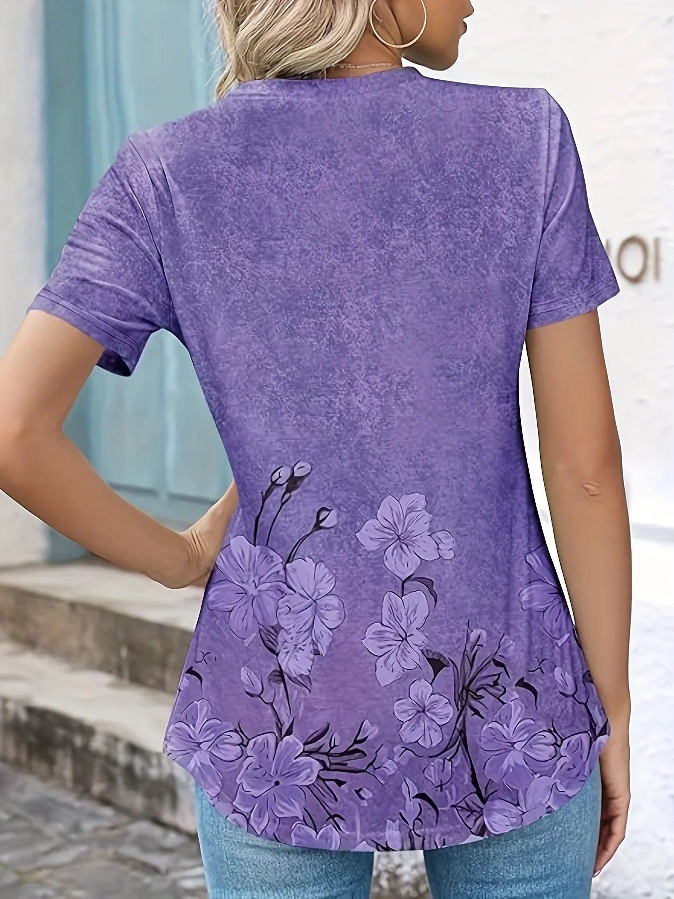Flower Print Tunic with Puff Sleeves | Olsen & Olsen™