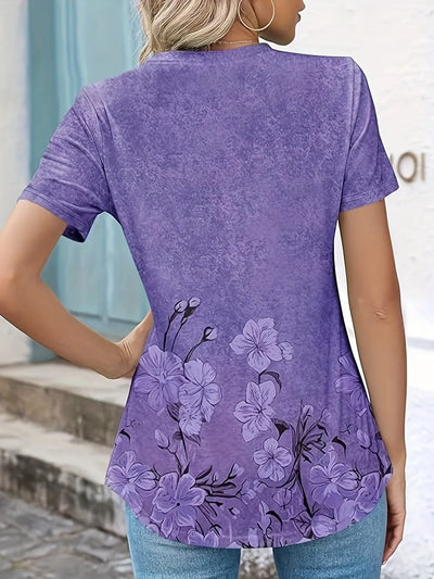 Flower Print Tunic with Puff Sleeves | Olsen & Olsen™