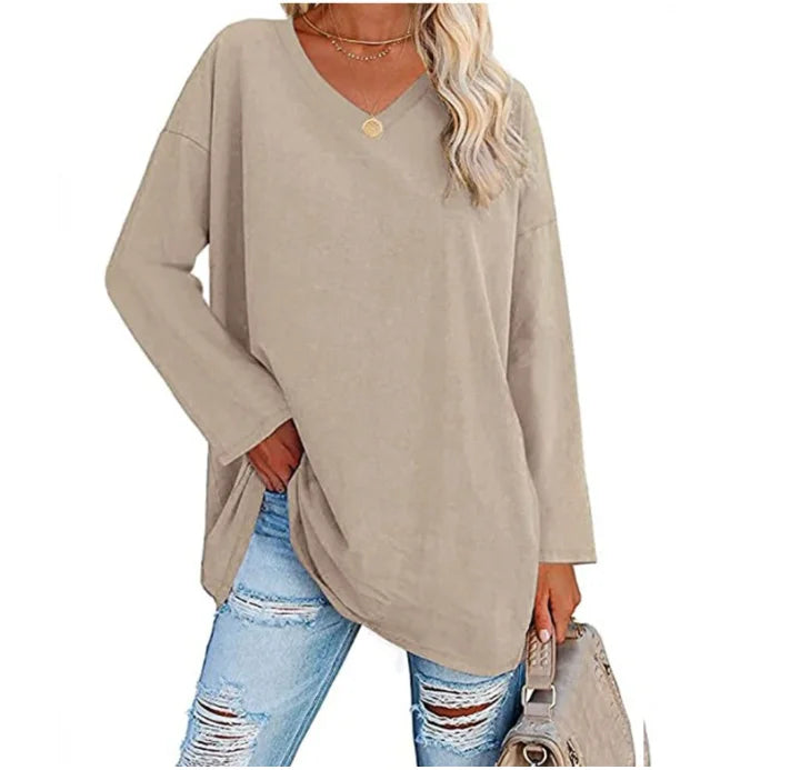 Oversized V-Neck Long Sleeve Sweater | Olsen & Olsen™