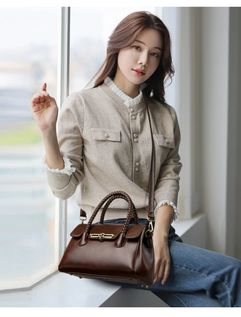 ronja™ – classic bag with braided handle and gold details