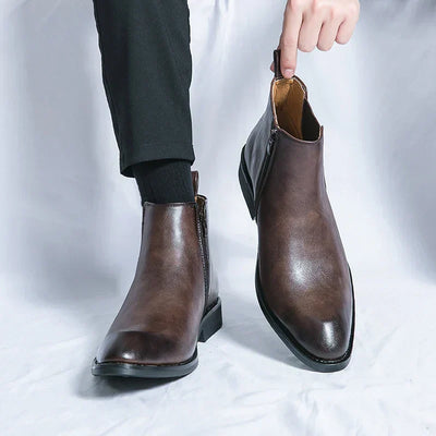 Daniel™ - Leather Chelsea boots with zipper