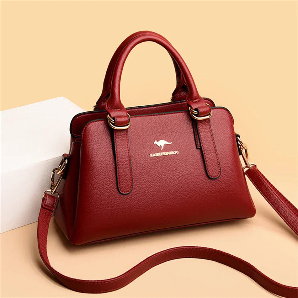 maria™ – burgundy handbag with double handles