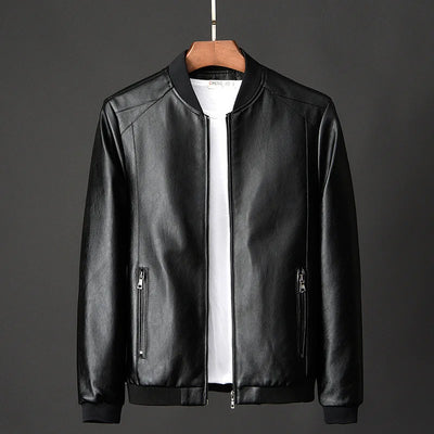 Emil™ Classic – Minimalist Leather Jacket with Smooth Finish