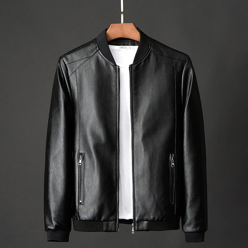 Emil™ Classic – Minimalist Leather Jacket with Smooth Finish