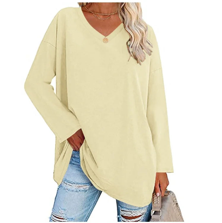 Oversized V-Neck Long Sleeve Sweater | Olsen & Olsen™