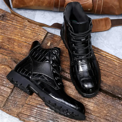 Rendell | Leather Croco Boots