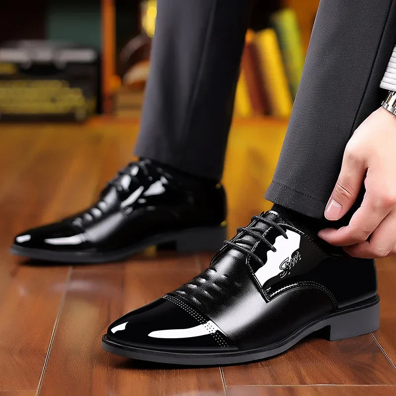 OLIVER™ | POLISHED PATENT LEATHER OXFORD SHOES FOR MEN