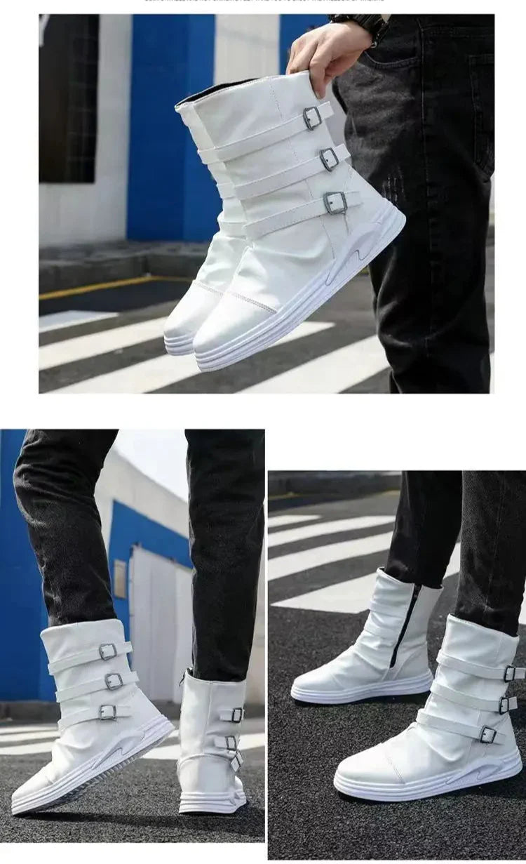 AXEL™ | LEATHER BOOTS WITH ZIPPER AND METAL BUCKLE